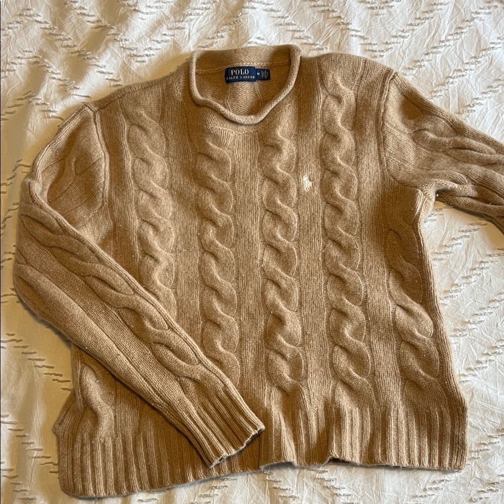Polo by Ralph Lauren Women's Beige Cable Knit Sweater